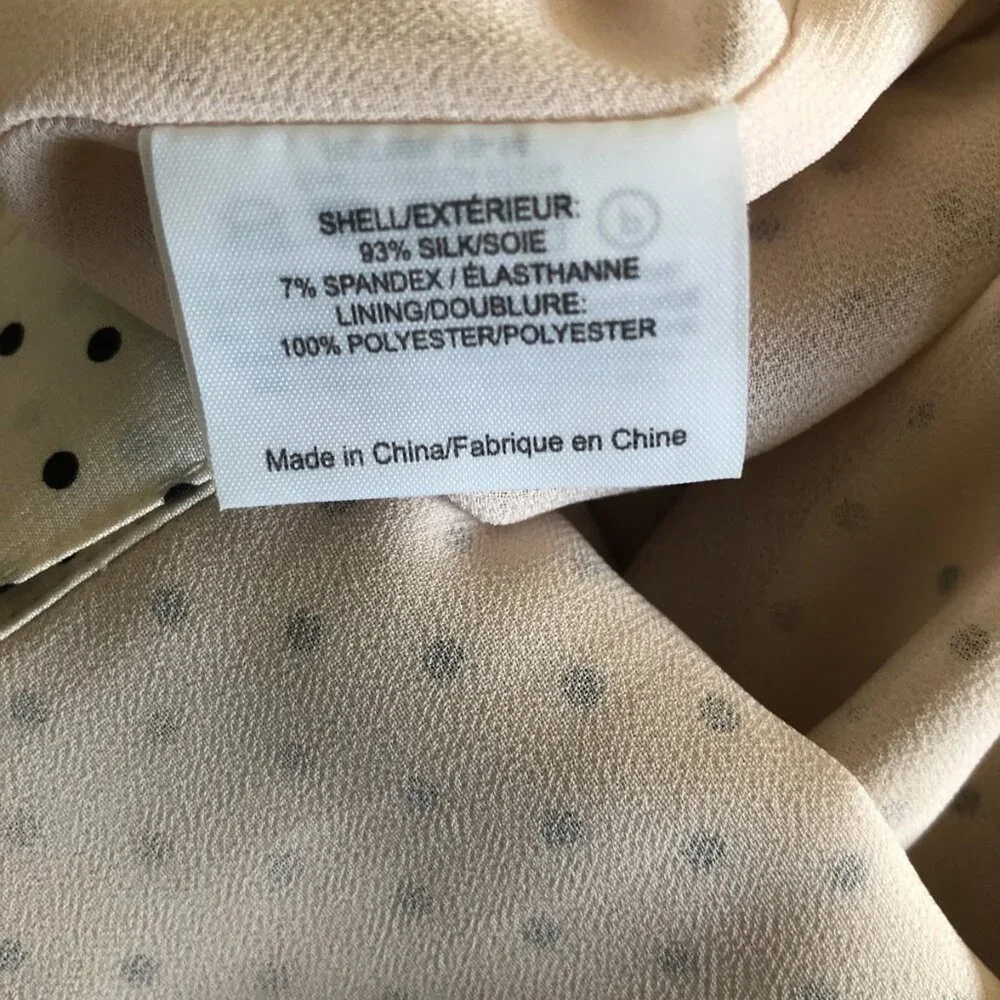 Tory Burch 100% Silk Long Sleeve Polka Dot Blush Romantic Dress, Size 12 - Picture 5 of 5